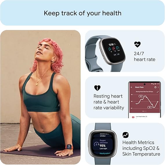 Smartwatch Versa 4: Advanced Fitness Smartwatch with Built-in GPS + 24/7 Heart Rate, Daily Readiness Score, 40+ Exercise Modes, Sleep & Stress Tracking | 1-Year Warranty, 14-Day Hassle-Free Returns